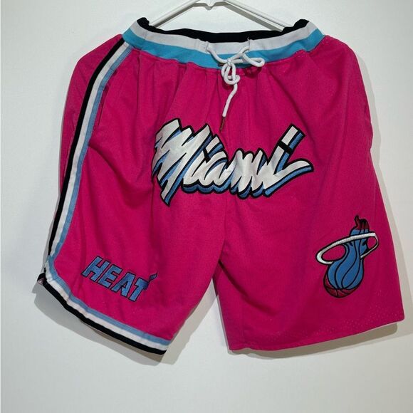 Other - VINTAGE Just Don Miami Heats Men Shorts S Pink Retro Embroidered Team Logo NBA